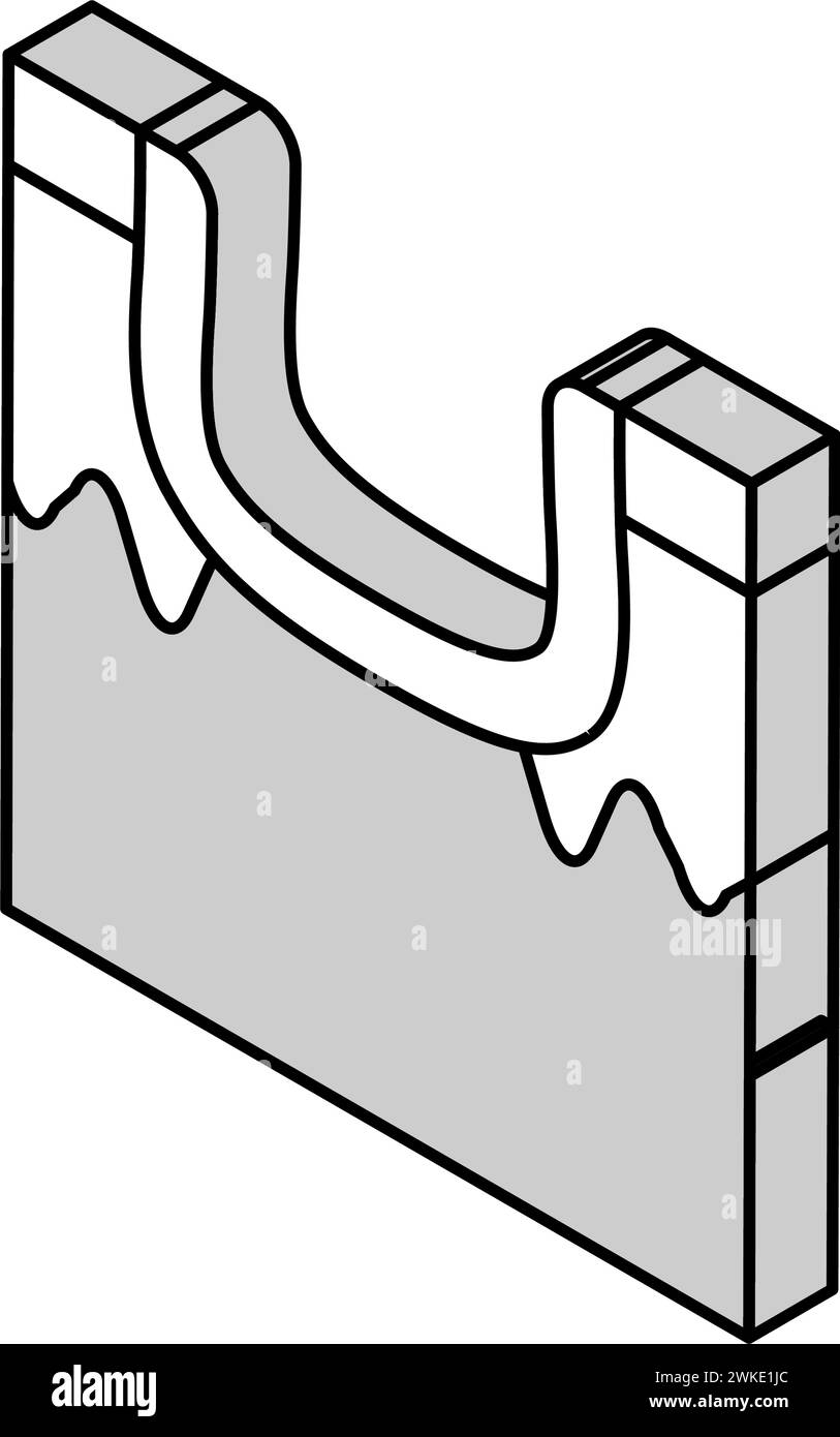 illustrazione vettoriale icona isometrica contratta da cicatrice Illustrazione Vettoriale