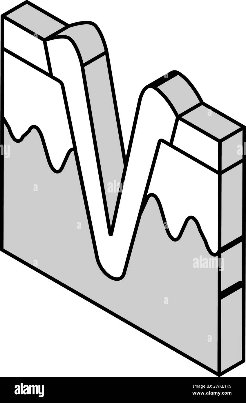 illustrazione vettoriale dell'icona isometrica della cicatrice dell'acne del raccoglitore di ghiaccio Illustrazione Vettoriale