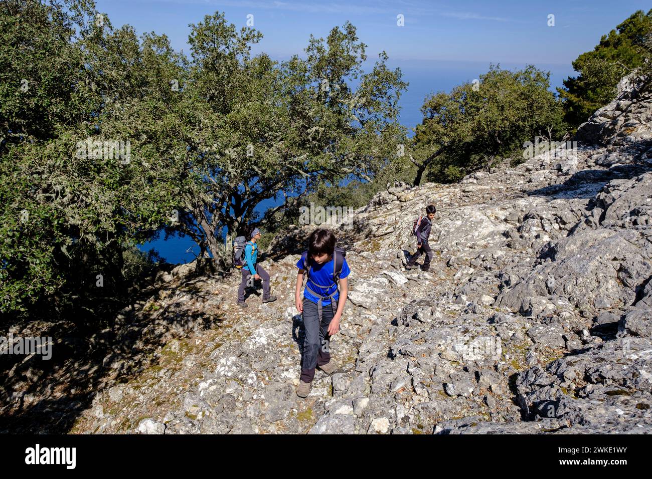 Pas des Ermitans, Talaia Vella, Valldemossa, Mallorca, Isole baleari, Spagna. Foto Stock