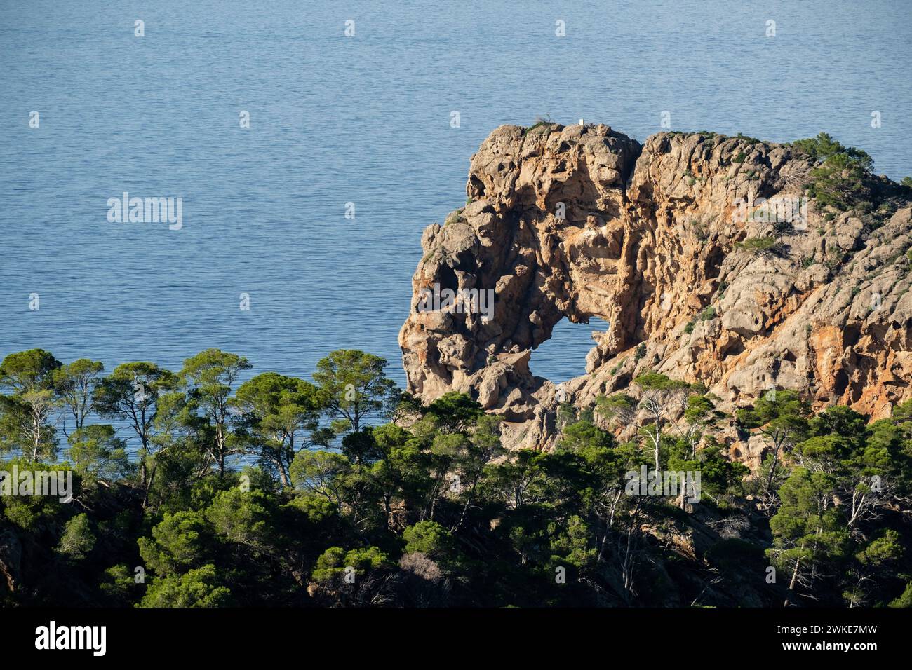 Sa Foradada término Municipal de Deyá, Maiorca, isole Baleari, Spagna. Foto Stock