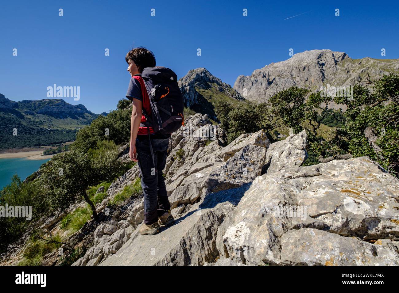 Cresta del Puig de Ses Vinyes, Escorca, Maiorca, isole Baleari, Spagna. Foto Stock