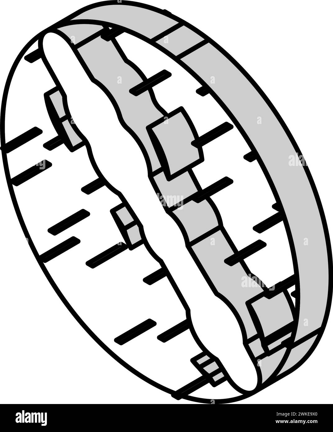 illustrazione del vettore dell'icona isometrica della cicatrice della linea normale Illustrazione Vettoriale