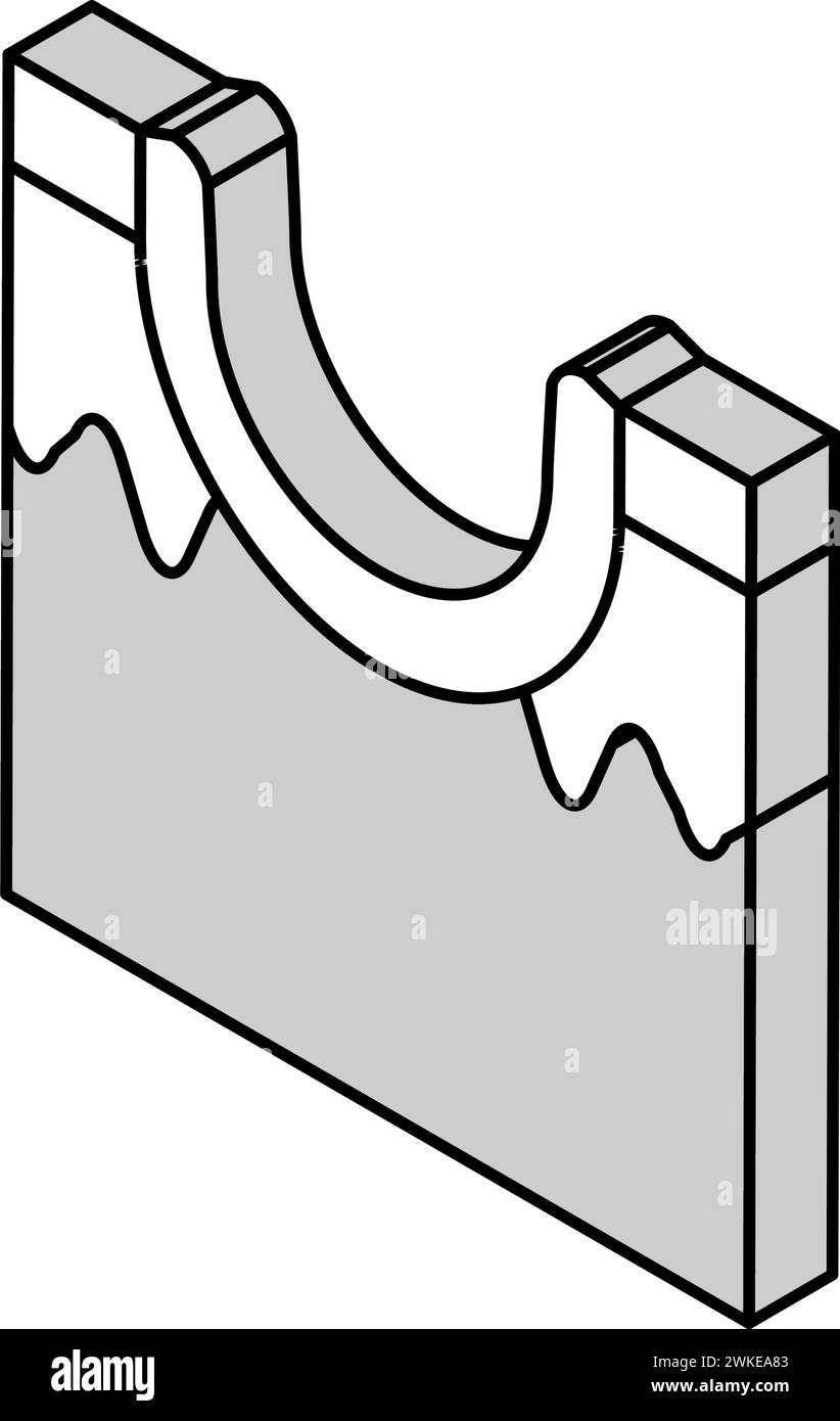 illustrazione vettoriale dell'icona isometrica cicatrice dell'acne Illustrazione Vettoriale