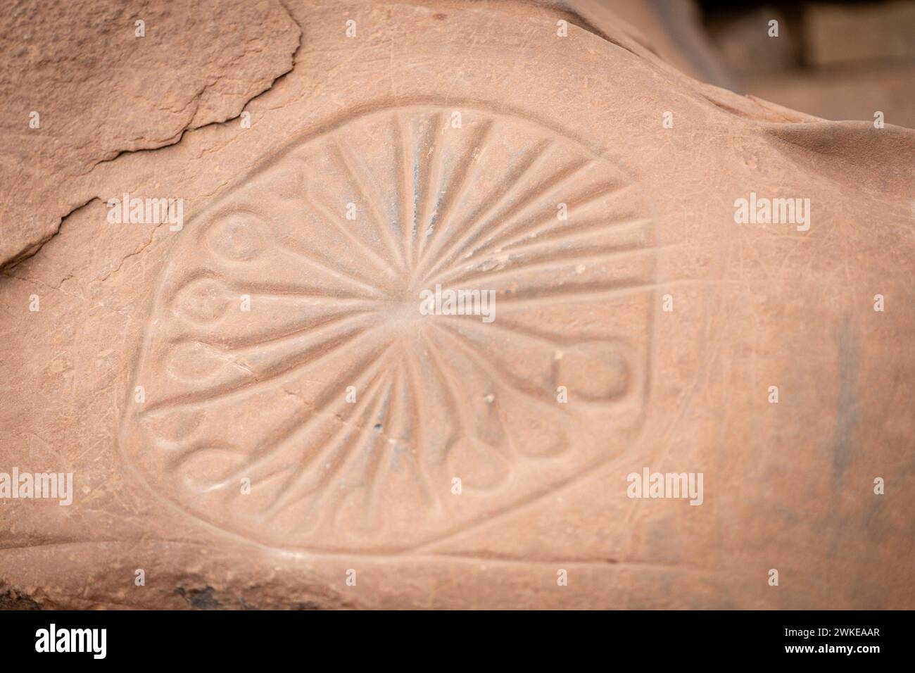 Petroglifo, yacimiento rupestre de Aït Ouazik, finales del Neolítico, Marruecos, Africa. Foto Stock