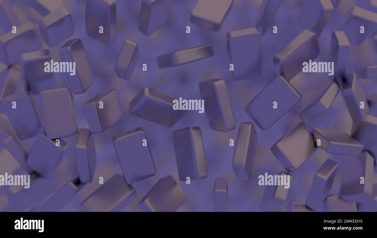 Blocchi di dati blockchain astratti e minimalisti con ombreggiature sottili. Foto Stock