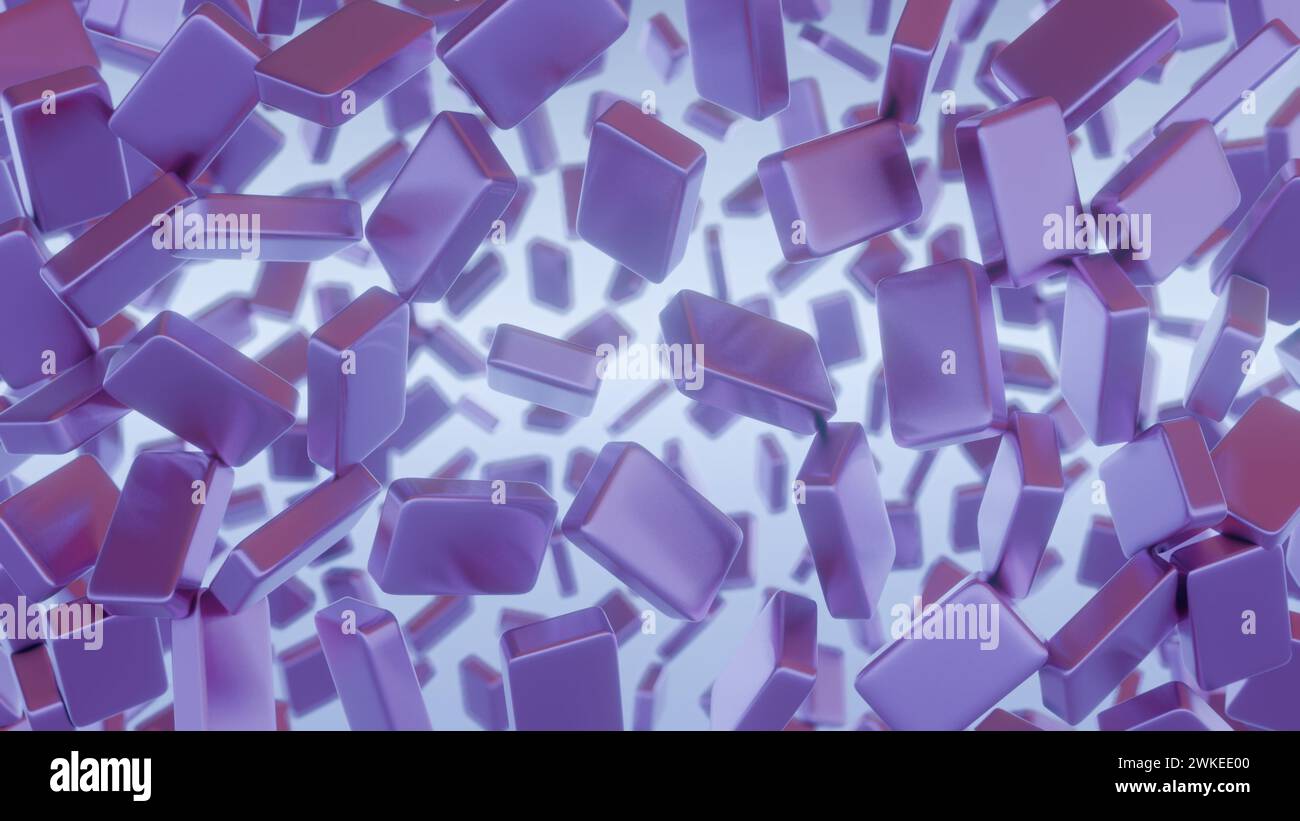 Blocchi di dati blockchain astratti e minimalisti con ombreggiature sottili. Foto Stock