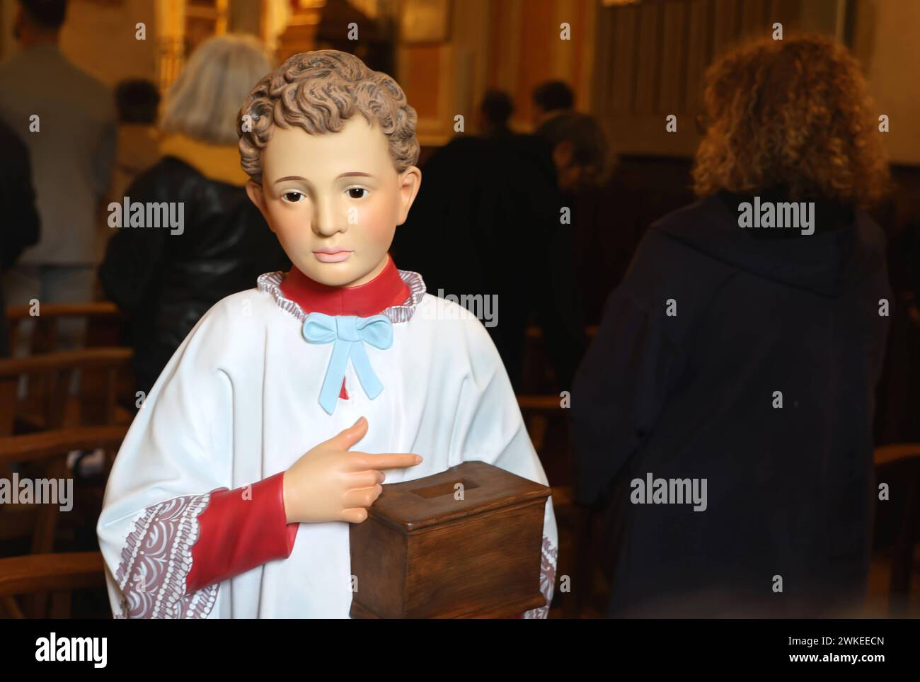 Korsika 11.02.2024, Ajaccio, Spendenbox in der Kathedrale Notre-Dame-de-l Assomption, Auch la Madonuccia / Santa Maria Assunta - hier wurde Napoleon Bonaparte getauft *** Corsica 11 02 2024, Ajaccio, scatola di donazione nella cattedrale Notre Dame de l'Assomption, anche la Madonuccia Santa Maria Assunta dove Napoleone Bonaparte fu battezzato Foto Stock