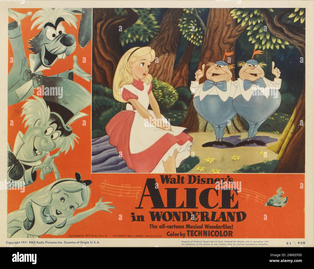 Poster del film "Alice nel Paese delle meraviglie". Museo: © The Walt Disney Company. AUTORE: WALT DISNEY PRODUCTIONS. Foto Stock