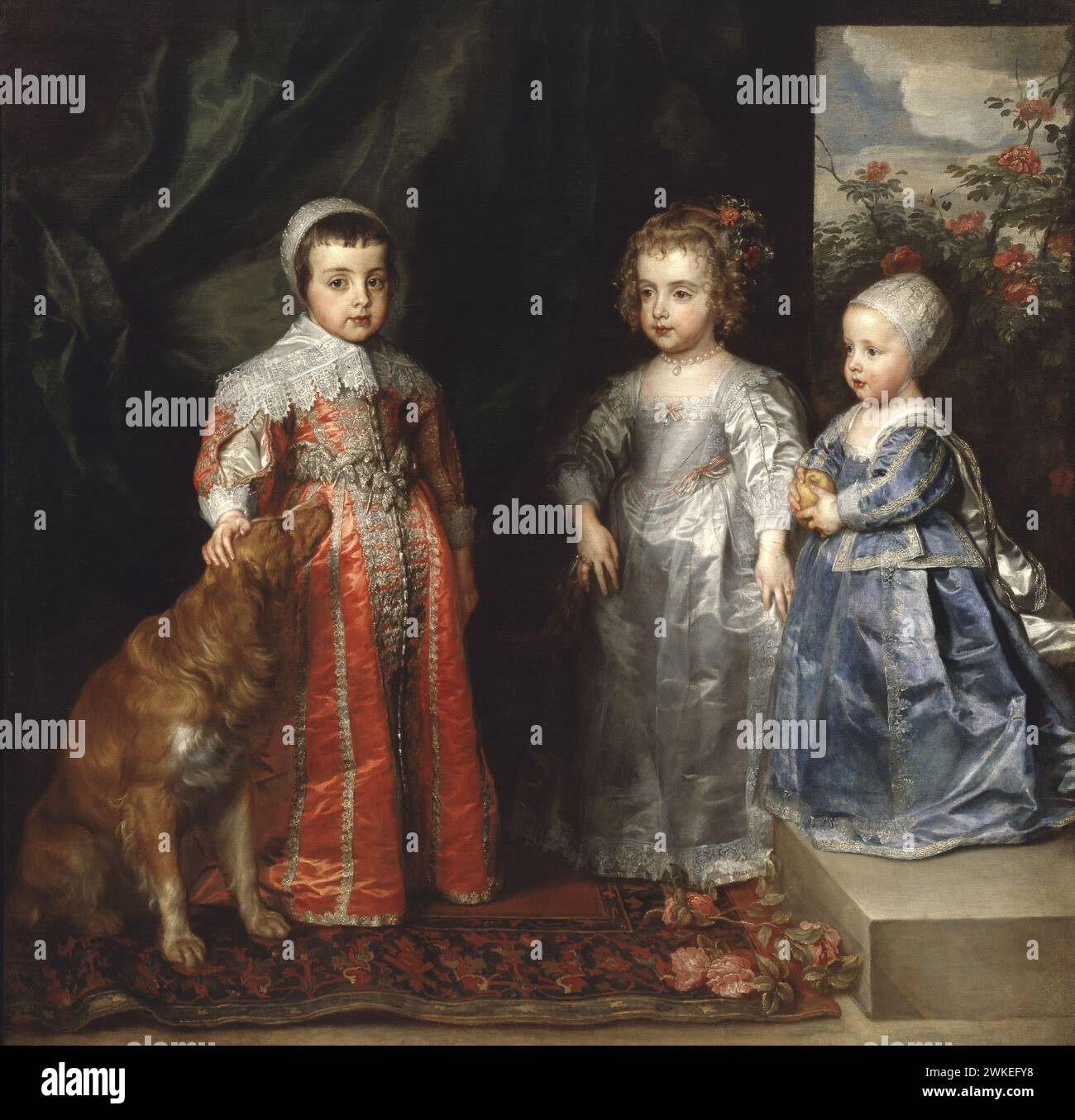 Die drei ältesten Kinder von Karl I. Stuart (1600-1649) und Henrietta Maria de Bourbon (1609-1669). Museo: Galleria Sabauda, Torino. Autore: Dyck, Sir Anthonis, van. Foto Stock