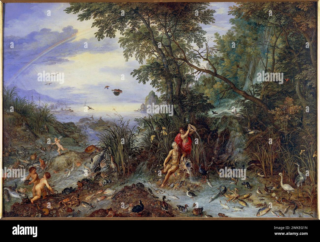 Allegorie des Wassers. Museo: Pinacoteca Ambrosiana, Mailand. Autore: JAN Brueghel der Jüngere. Foto Stock