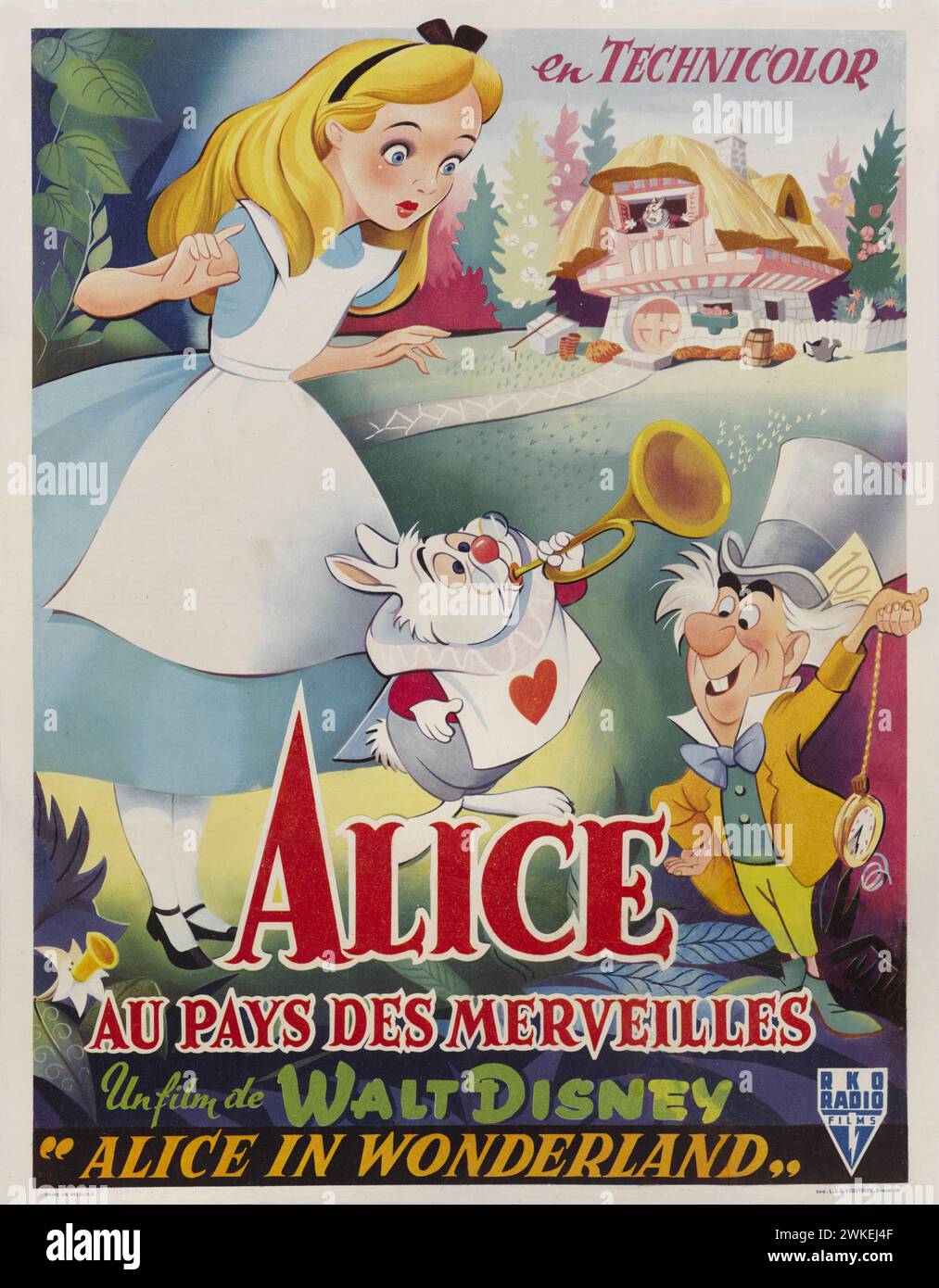 Poster del film "Alice au Pays des Merveilles". Museo: © The Walt Disney Company. AUTORE: WALT DISNEY PRODUCTIONS. Foto Stock