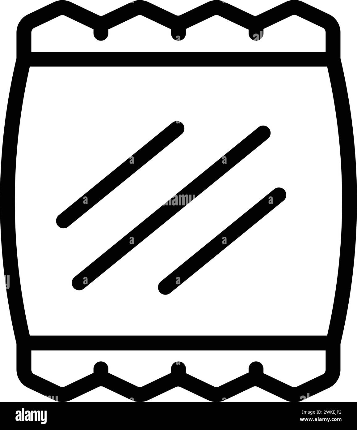 Vettore contorno icona sacco impermeabile. Sacchetto ermetico trasparente. Custodia Illustrazione Vettoriale