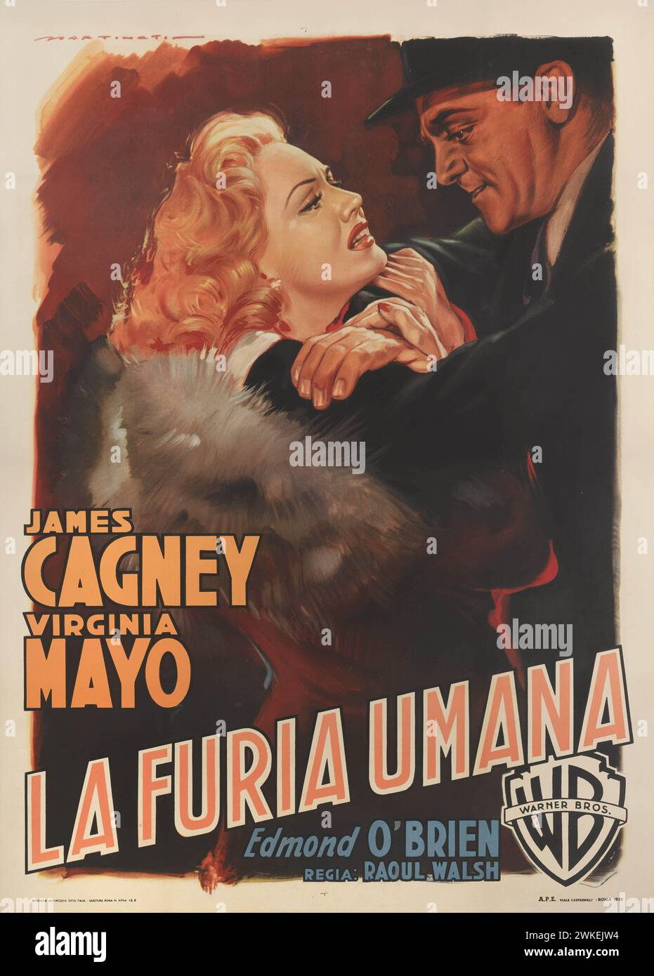 Poster del film "la Furia umana (calore bianco)" di Raoul Walsh. Museo: COLLEZIONE PRIVATA. Autore: Luigi Martinati. Foto Stock