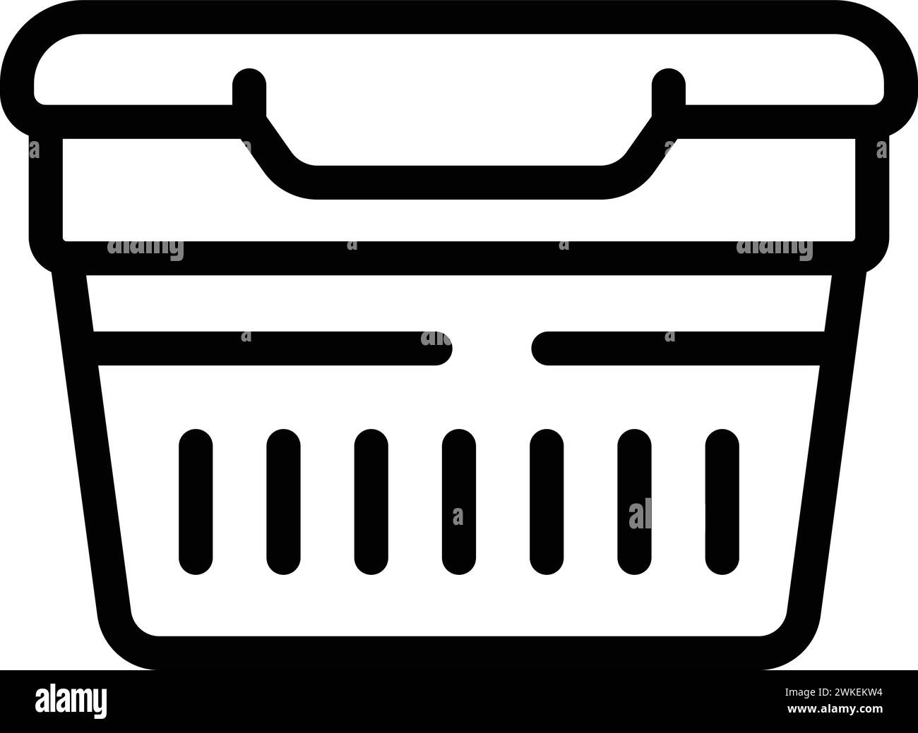 Vettore contorno icona contenitore a tenuta d'aria. Contenitore compatto impermeabile. Sacchetto ermetico di plastica Illustrazione Vettoriale