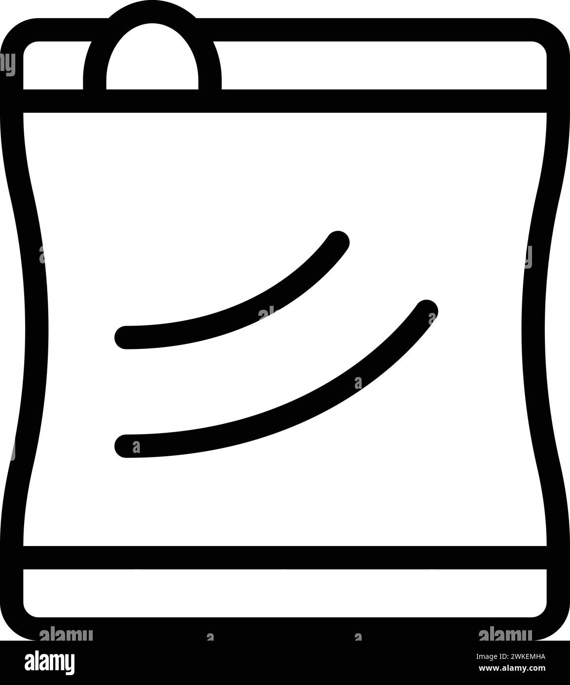 Simbolo della borsa ermetica per la conservazione. Pacchetto sottovuoto in plastica. Confezione compatta e compatta Illustrazione Vettoriale