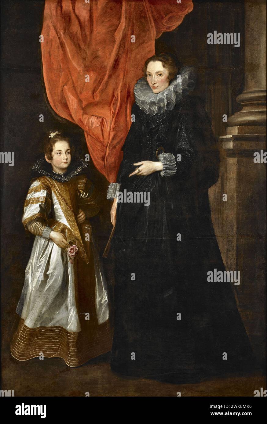 Porträt von Geronima Brìgnole sale mit ihrer Tochter Maria Aurelia. Museo: Musei di strada nuova, Genua. Autore: Dyck, Sir Anthonis, van. Foto Stock