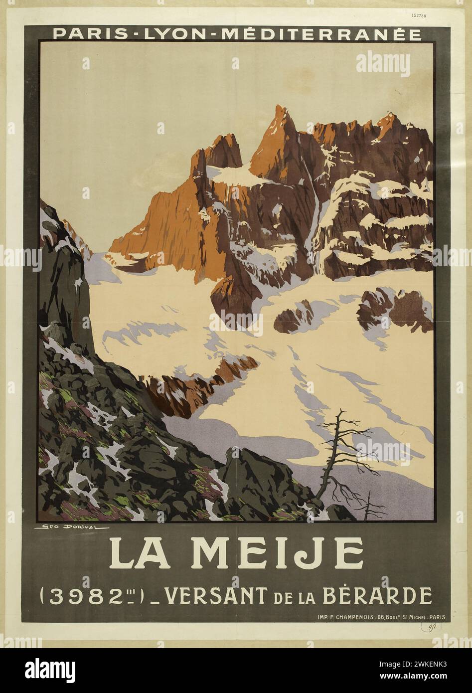 Parigi-Lione-Méditerranée. La Meije. Museo: COLLEZIONE PRIVATA. Autore: Georges Dorival (Géo). Foto Stock