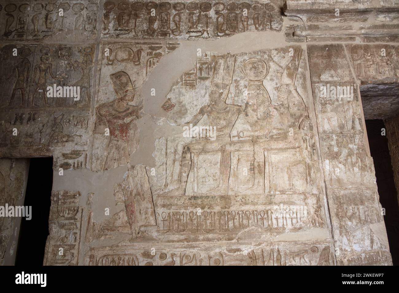 Il Tempio di Wadi al- Seboua, Lago Nasser, Egitto Foto Stock