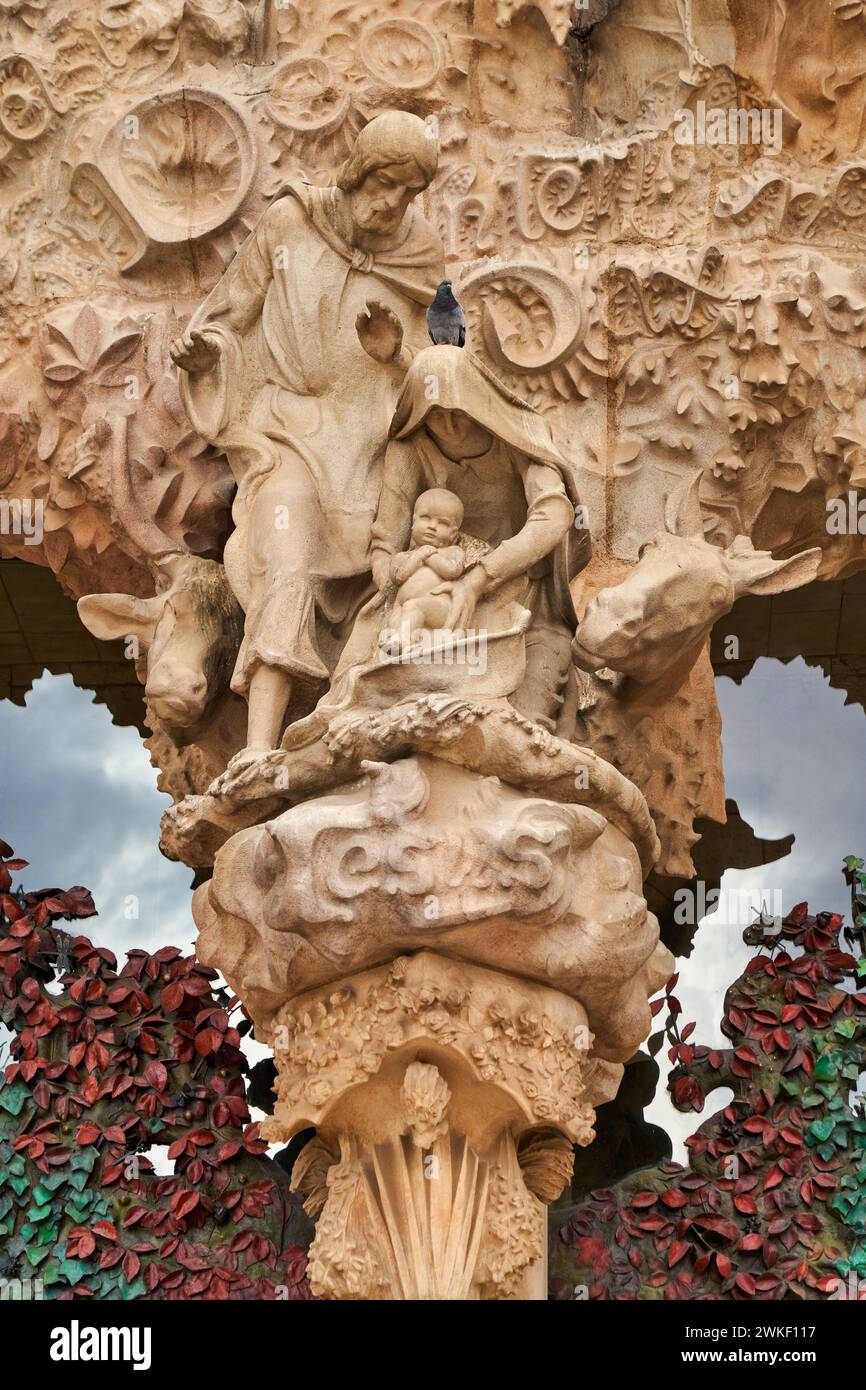 Basilica della Sagrada Familia. Barcellona. Spagna, architetto Antoni Gaudí (1852–1926) Foto Stock