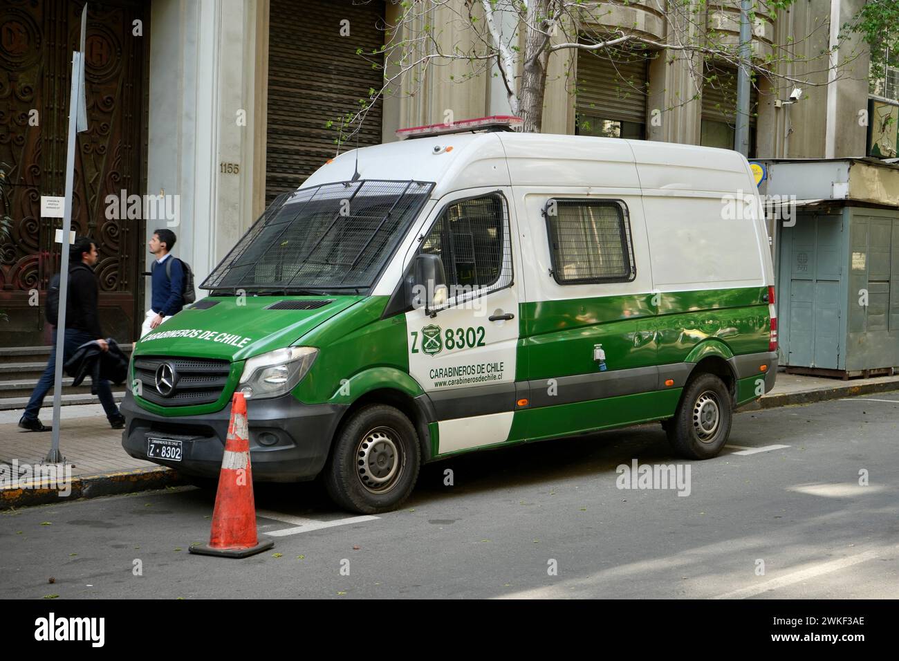 Mercedes Sprinter Police Van di Carabineros de Chile, Santiago, Cile. Foto Stock