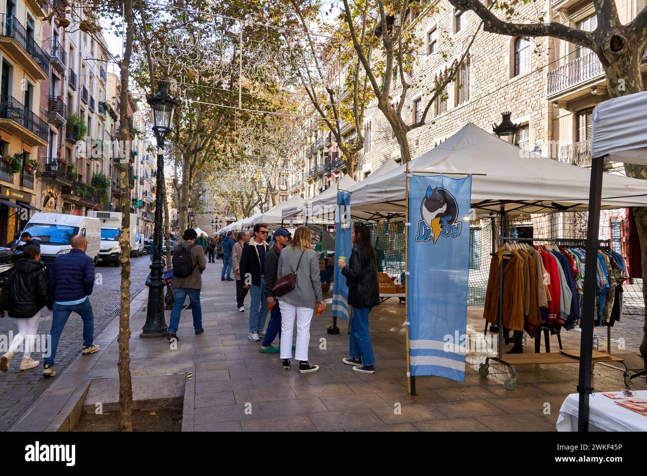 Mercato di strada, Paseo del Born, Barcellona, Catalogna, Spagna. Foto Stock