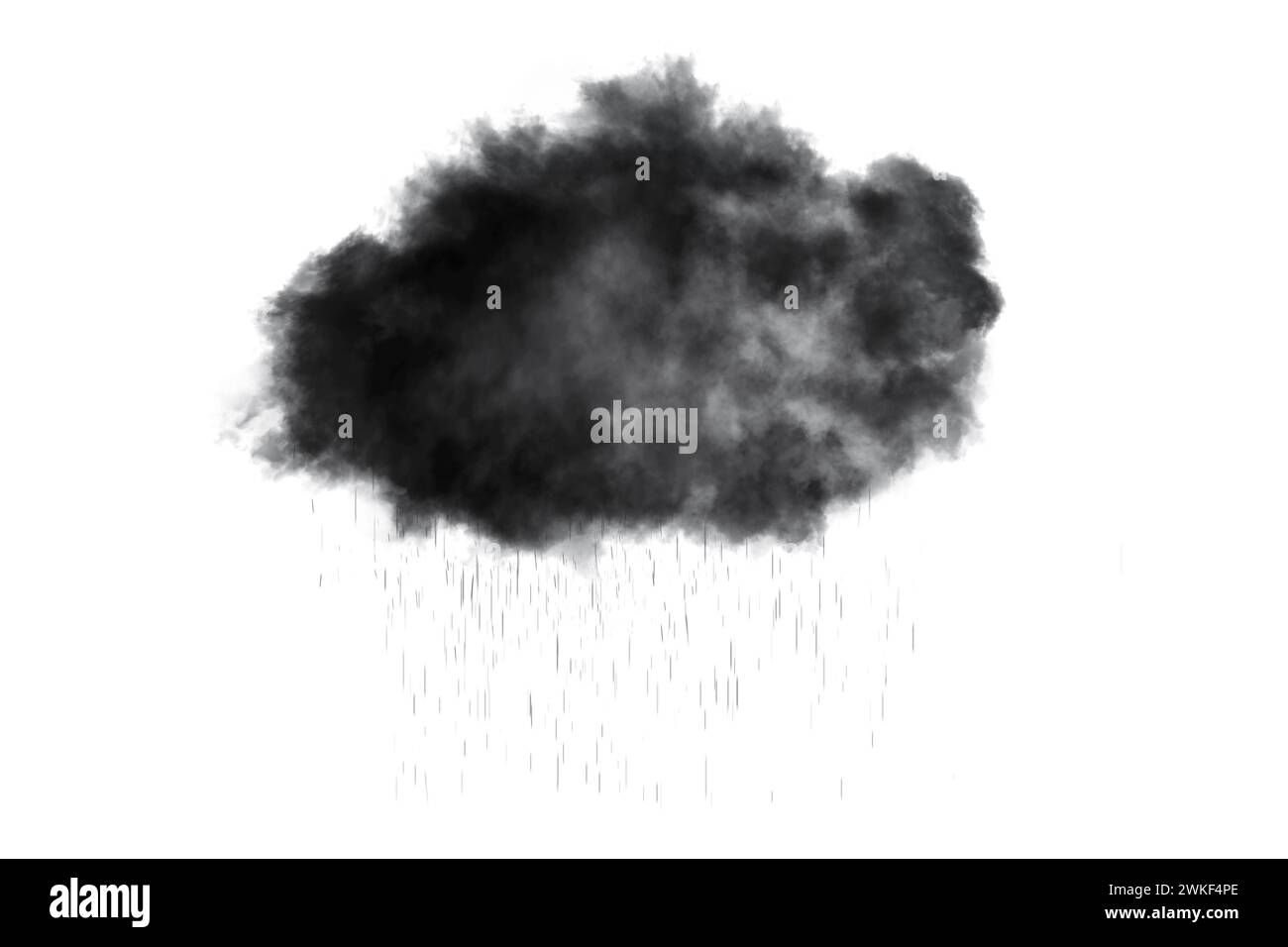 Dark Rain Cloud isolato su bianco Foto Stock