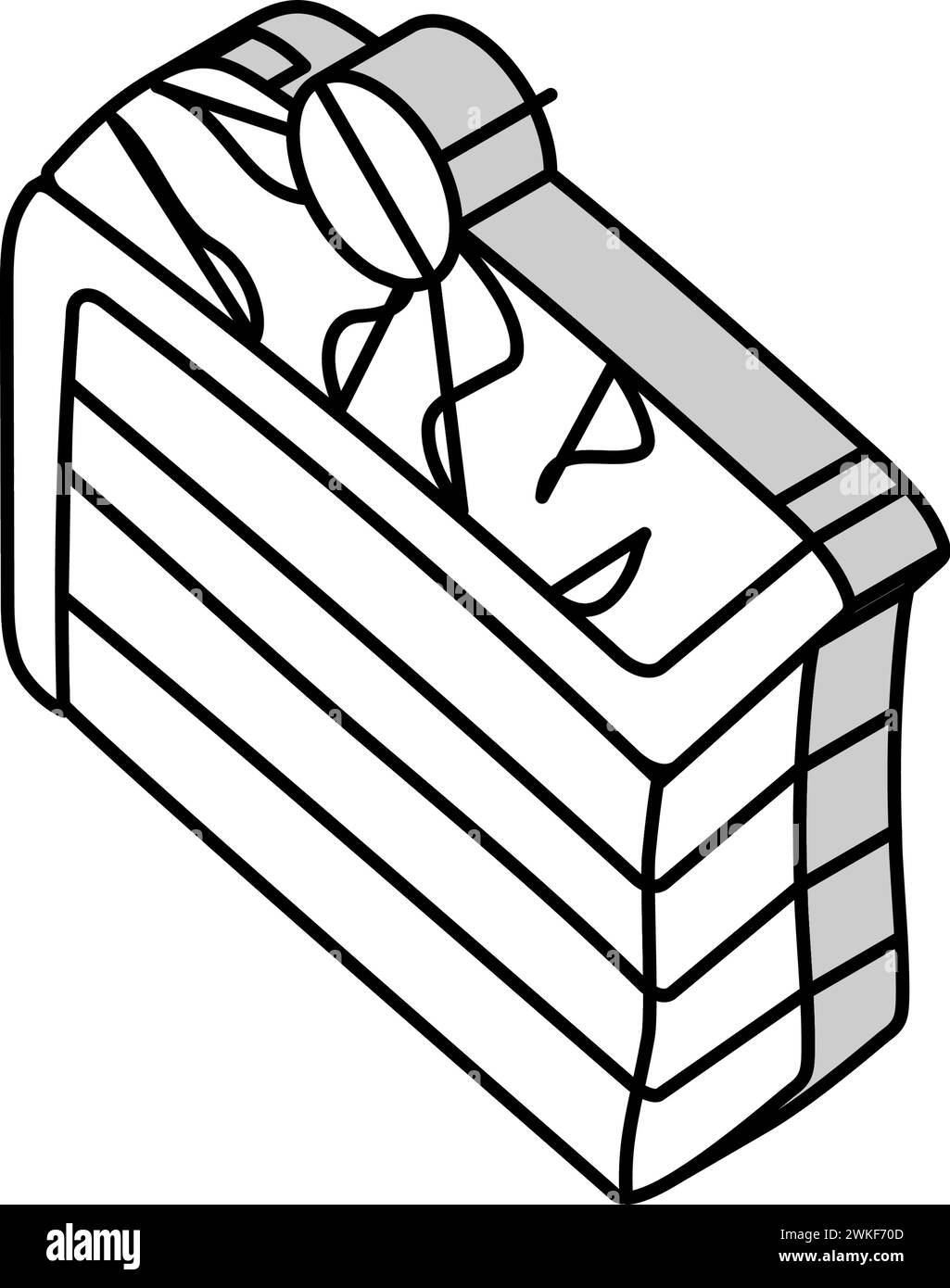 illustrazione vettoriale dell'icona isometrica del dessert per dolci Illustrazione Vettoriale