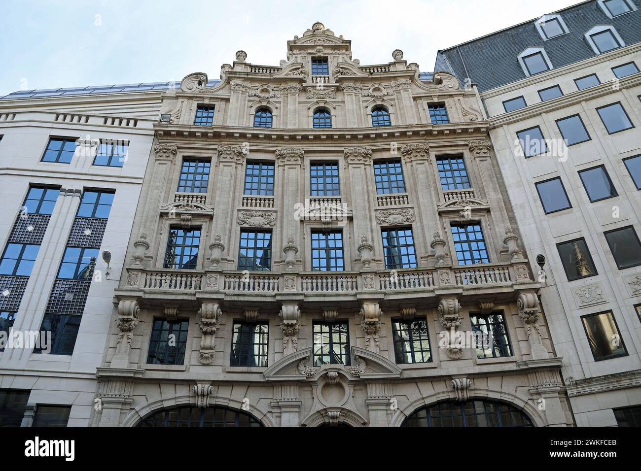 Architettura storica nel centro di Bruxelles Foto Stock
