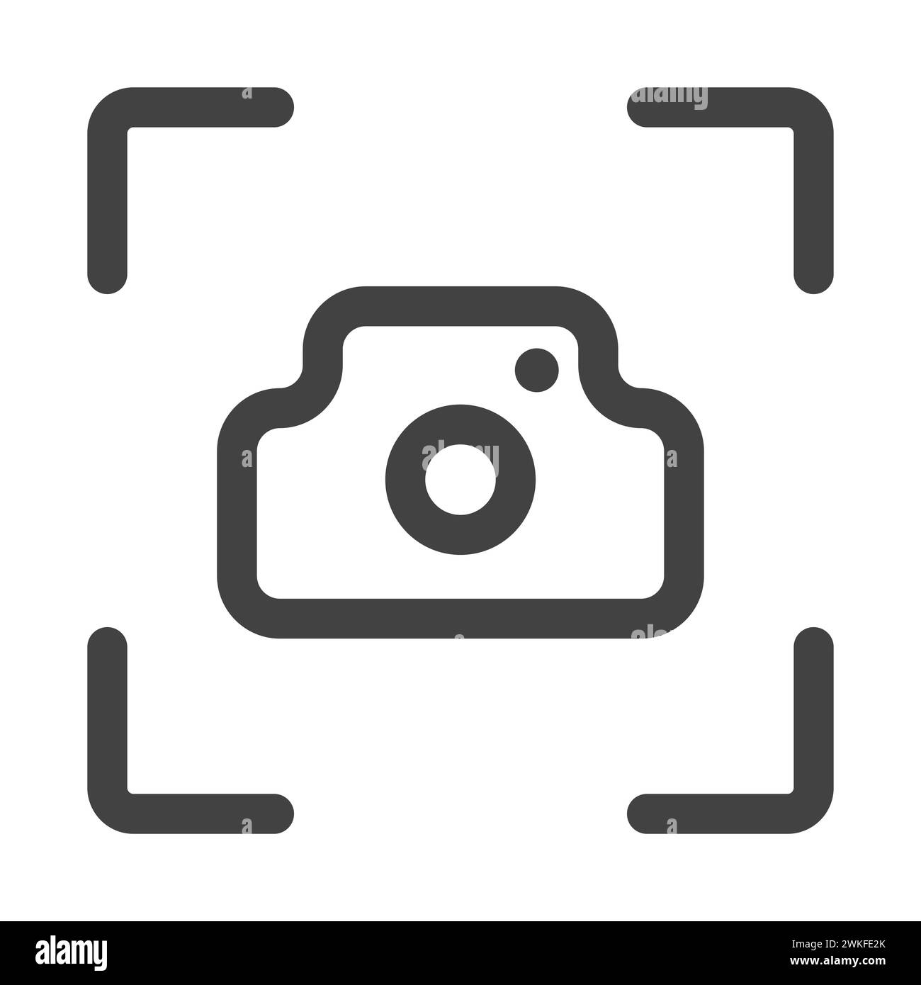 Semplice vettore lineare della videocamera. Nessuna icona vettoriale foto. Modulo vuoto per il simbolo della foto. Illustrazione Vettoriale