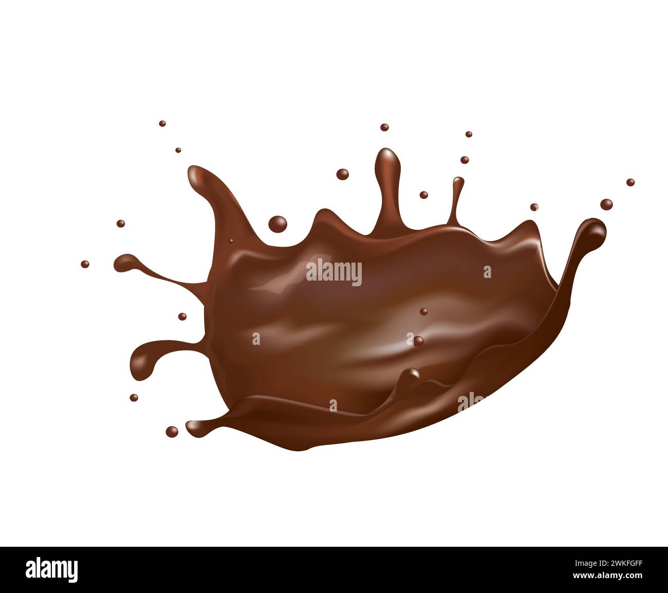 Spruzzo di cioccolato su sfondo bianco. illustrazione vettoriale Illustrazione Vettoriale