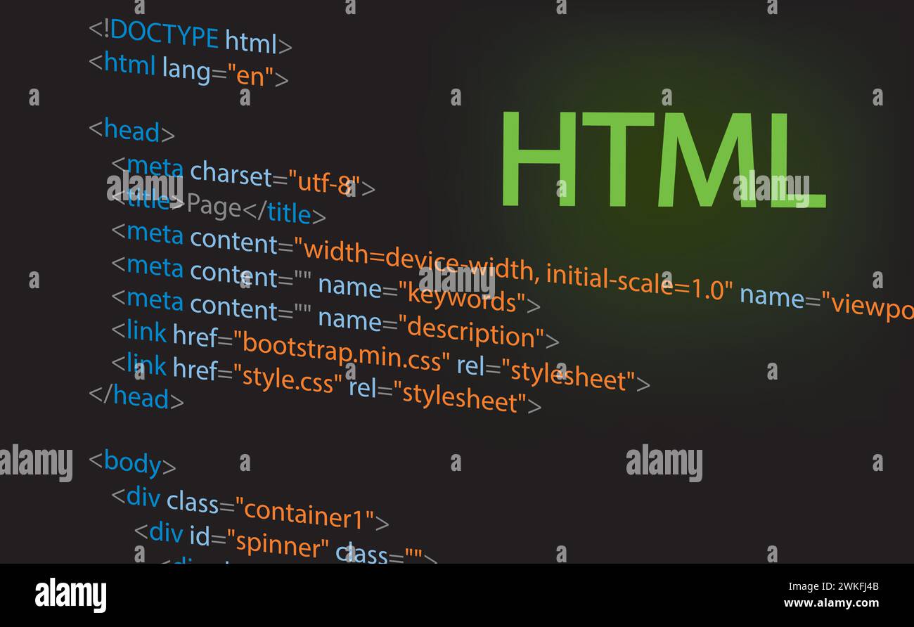 Sfondo HTML con codice, vettore Illustrazione Vettoriale