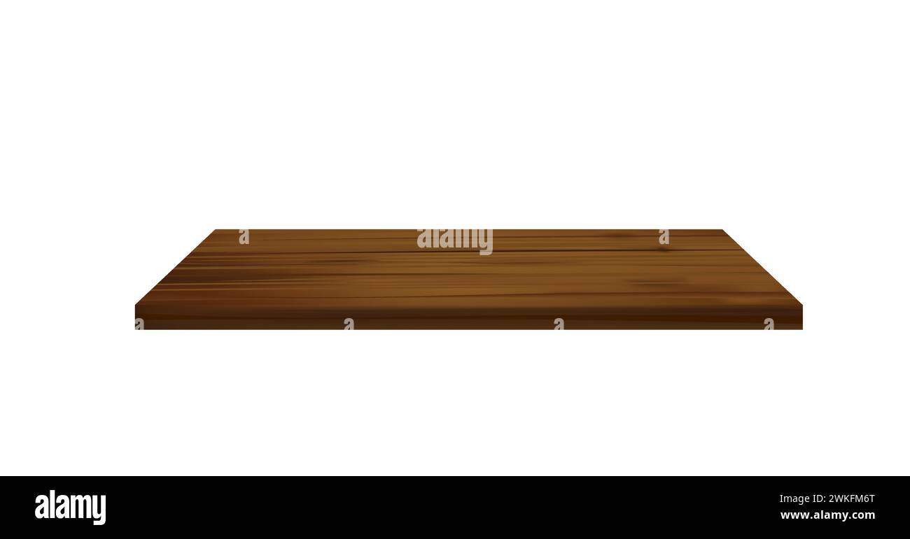 Tavola in legno di quercia, vista prospettica, vettoriale Illustrazione Vettoriale