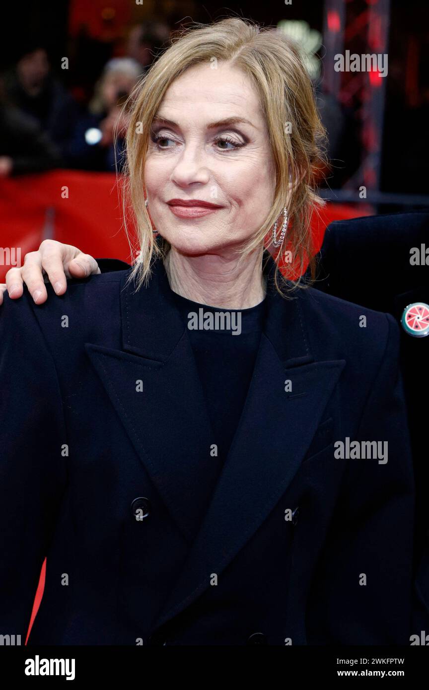 Isabelle Huppert bei der Premiere des Kinofilms "Les gens d'à côté / i miei nuovi amici" auf der Berlinale 2024 / 74. Internationale Filmfestspiele Berlin im Zoo Palast. Berlino, 19.02.2024 Foto Stock