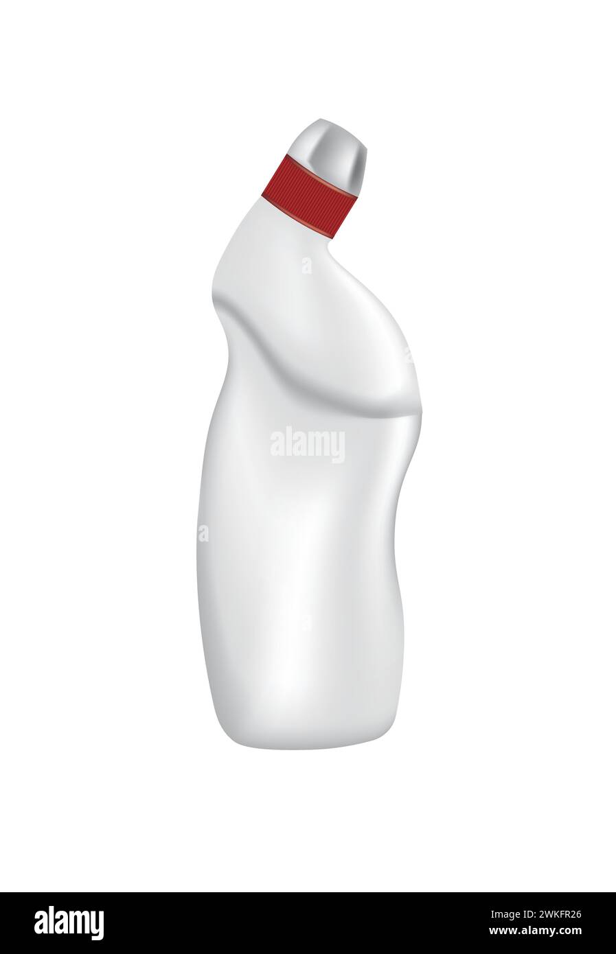 Bottiglia di plastica bianca per la pulizia di gabinetti, vettoriale Illustrazione Vettoriale