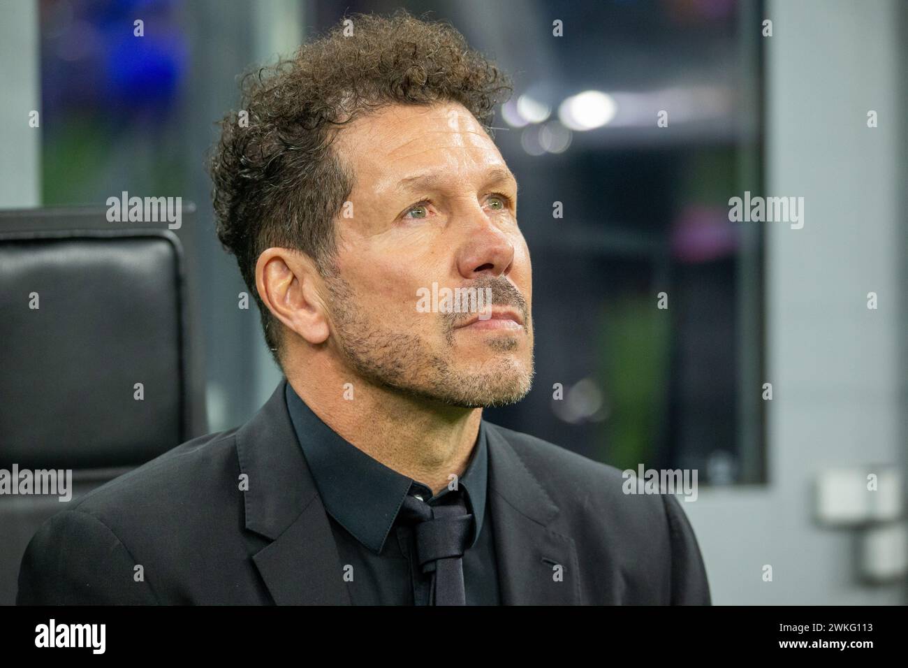 Milano, Italia - 20 febbraio 2024 - campionato campioni - Inter-Atletico Madrid - diego simeone allenatore atletico madrid crediti: Kines Milano/Alamy Live News Foto Stock