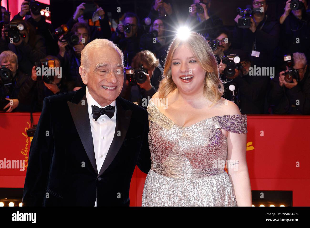 Martin Scorsese und Seine Tochter Francesca Scorsese bei der Ankunft zur Goldenen Ehrenbaer Gala im Rahmen der 74. Berlinale International Film Festiv Foto Stock