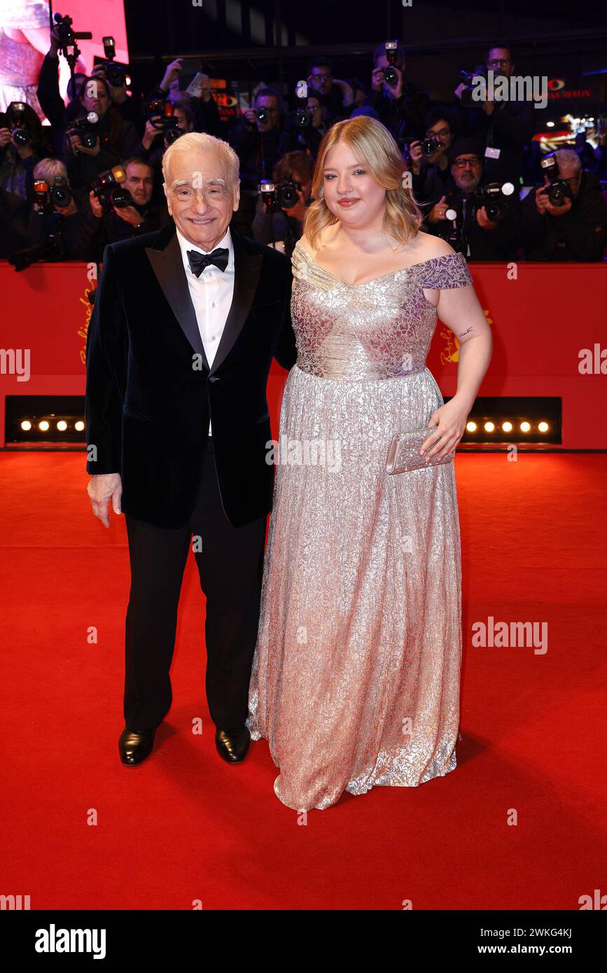 Martin Scorsese und Seine Tochter Francesca Scorsese bei der Ankunft zur Goldenen Ehrenbaer Gala im Rahmen der 74. Berlinale International Film Festiv Foto Stock
