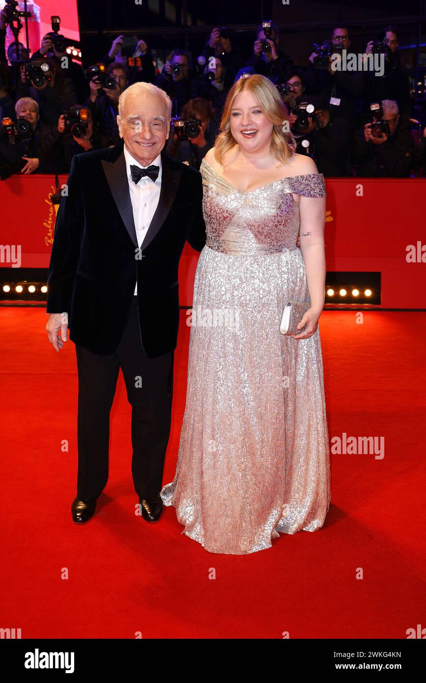 Martin Scorsese und Seine Tochter Francesca Scorsese bei der Ankunft zur Goldenen Ehrenbaer Gala im Rahmen der 74. Berlinale International Film Festiv Foto Stock