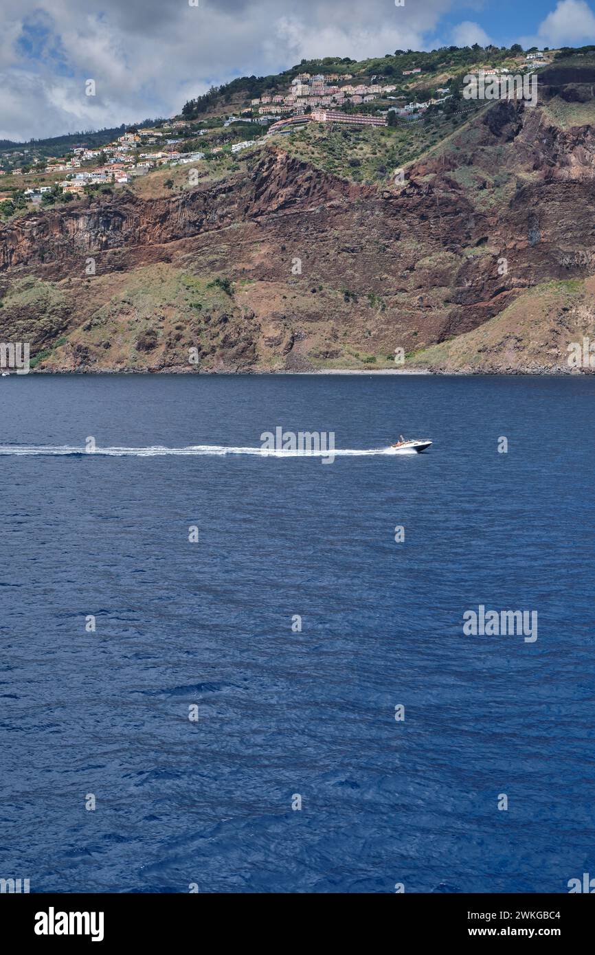 Gita in traghetto da Porto Santo all'isola di Madeira Foto Stock