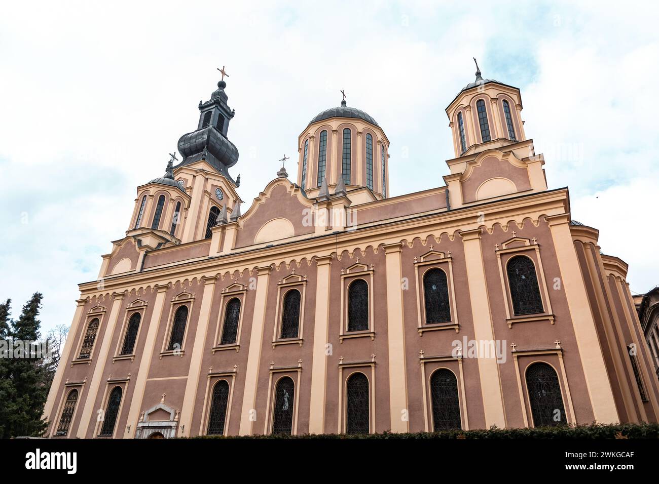 La chiesa cattedrale della Natività della Theotokos, la più grande chiesa ortodossa serba di Sarajevo, designata Monumento Nazionale della Bosnia e di lei Foto Stock