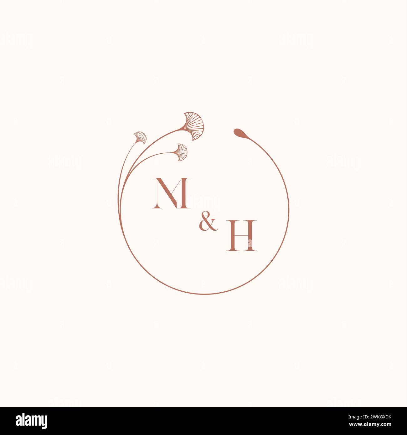 MH Wedding monogram logo designIdeas come ispirazione Illustrazione Vettoriale