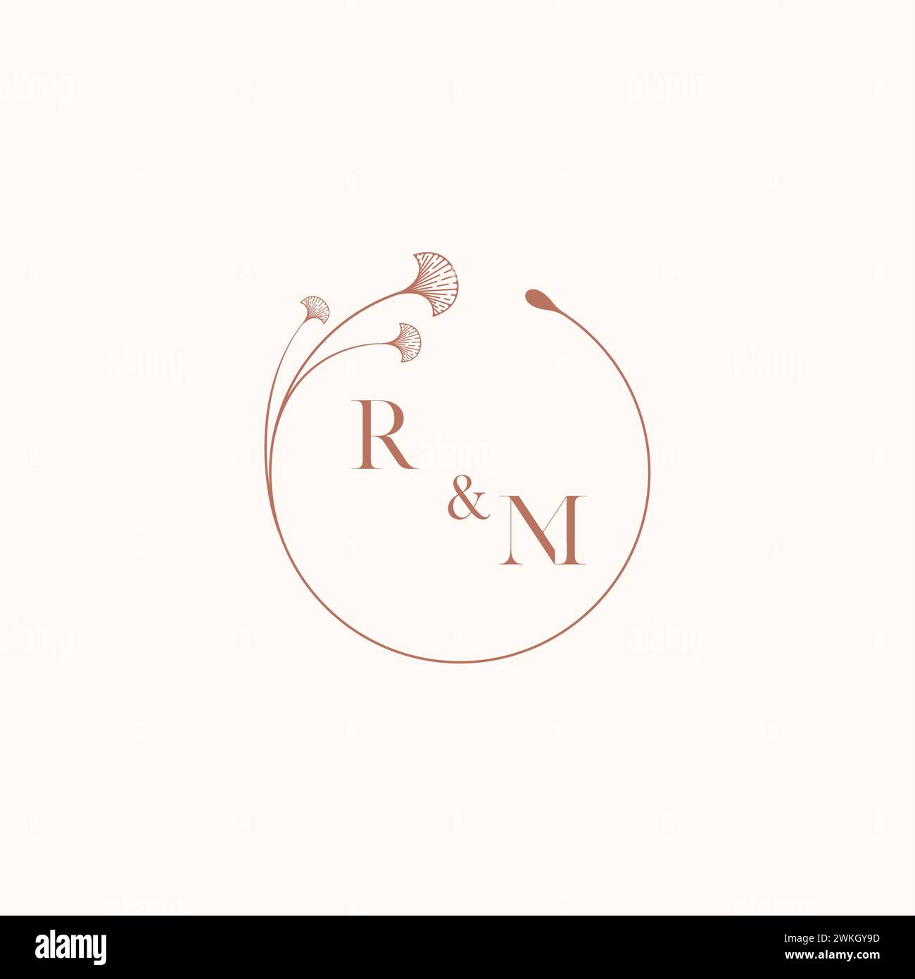 Il logo RM wedding monogram designa le idee come ispirazione Illustrazione Vettoriale
