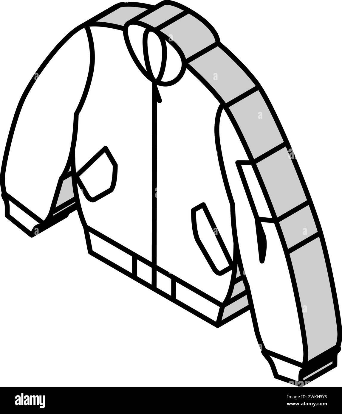 bomber outerwear maschio isometrico icona figura vettoriale Illustrazione Vettoriale
