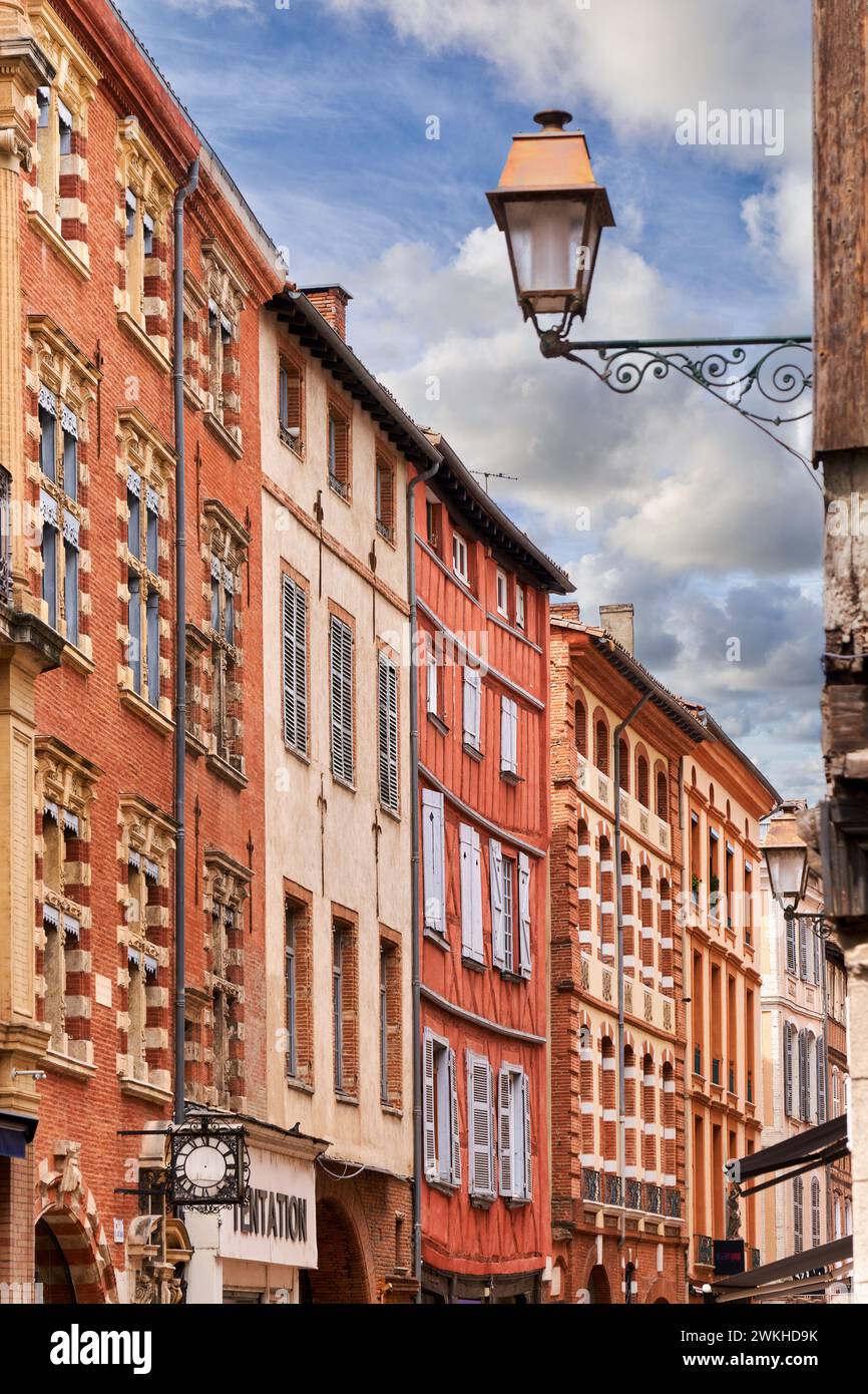 Rue Saint-Rome, Tolosa, Haute-Garonne, Occitanie, Francia, Europa. Foto Stock