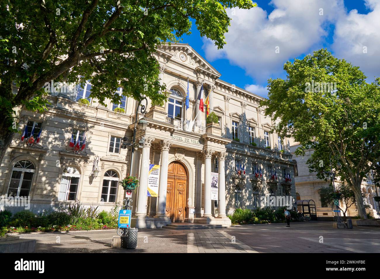 Hotel de Ville, Place de l'Horloge, Avignone, Vaucluse, Provence-Alpes-Côte d'Azur, Francia, Europa. Foto Stock