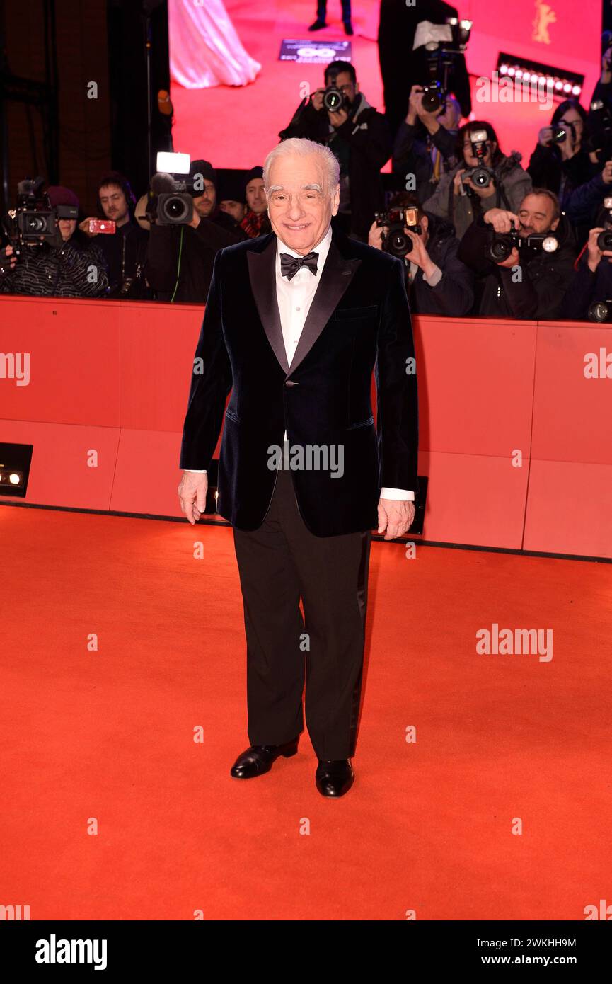 Martin Scorsese bei der Ankunft zu der Verleihung des Goldenen Ehrenbären bei den 74. Internationalen Filmfestspielen a Berlino 20.02.2024 *** Martin Scorsese arriva per la presentazione dell'Orso d'Oro Onorario al 74° Festival Internazionale del Cinema di Berlino 20 02 2024 Foto Stock