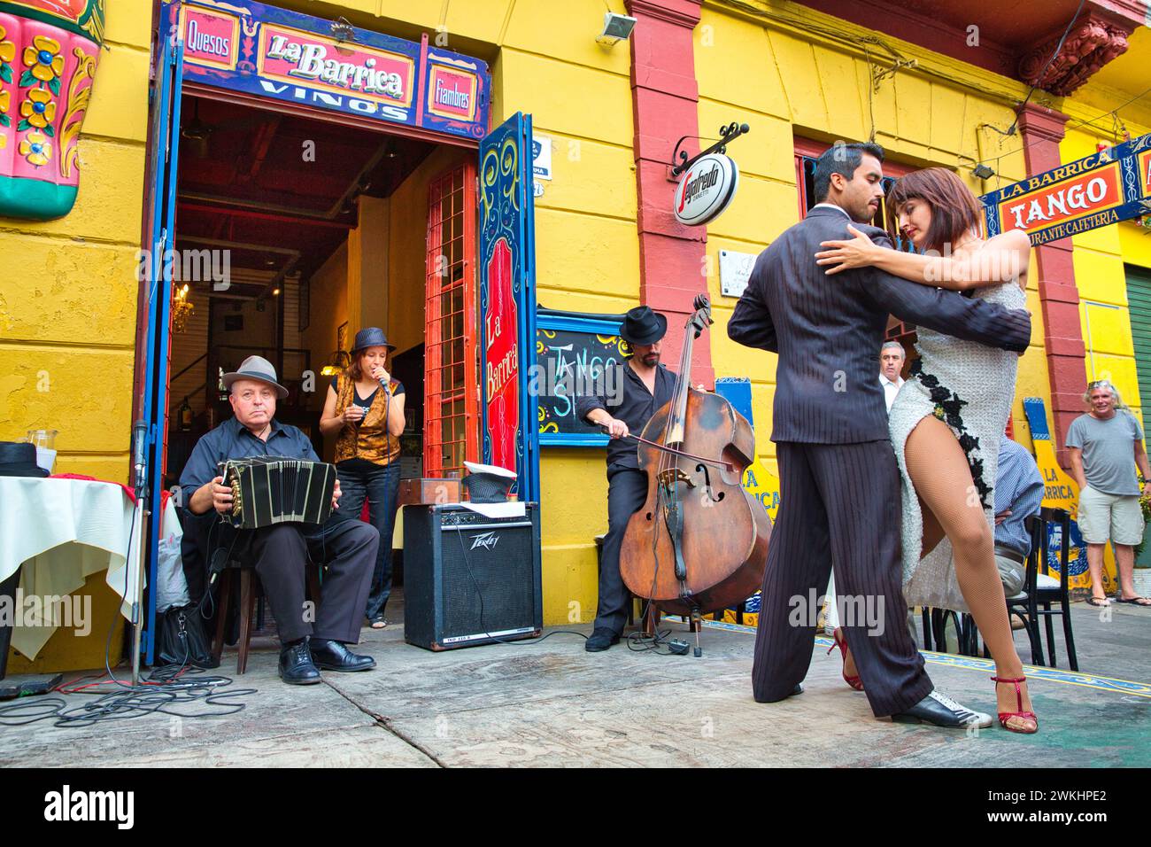 Tango. Via Caminito. La Boca. Buenos Aires. Argentina Foto Stock