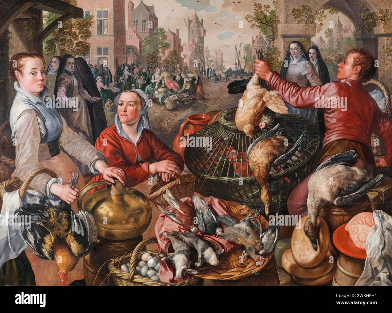 Joachim Beuckelaer, i quattro elementi: Aria, pittura a olio su tela, 1570 Foto Stock