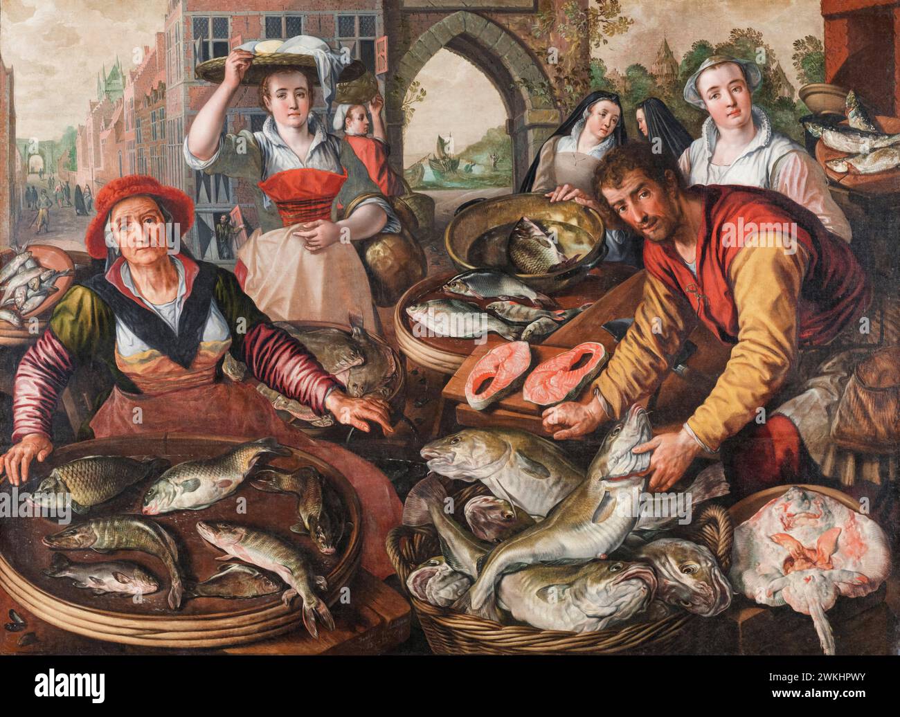 Joachim Beuckelaer dipinge, i quattro elementi: Acqua, olio su tela, 1569 Foto Stock
