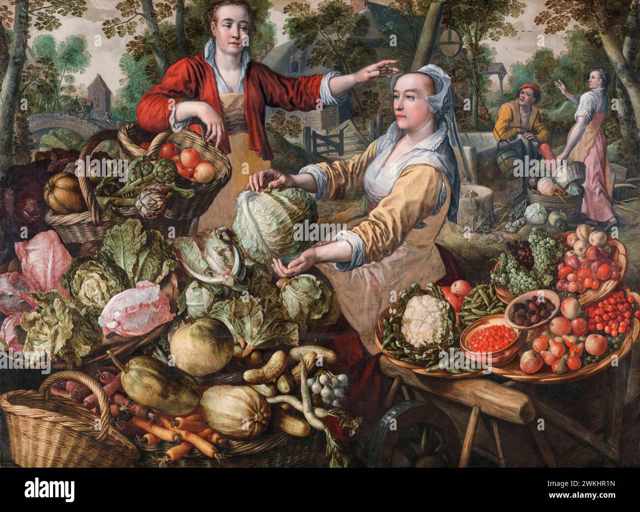 Joachim Beuckelaer, i quattro elementi: Terra, pittura a olio su tela, 1569 Foto Stock